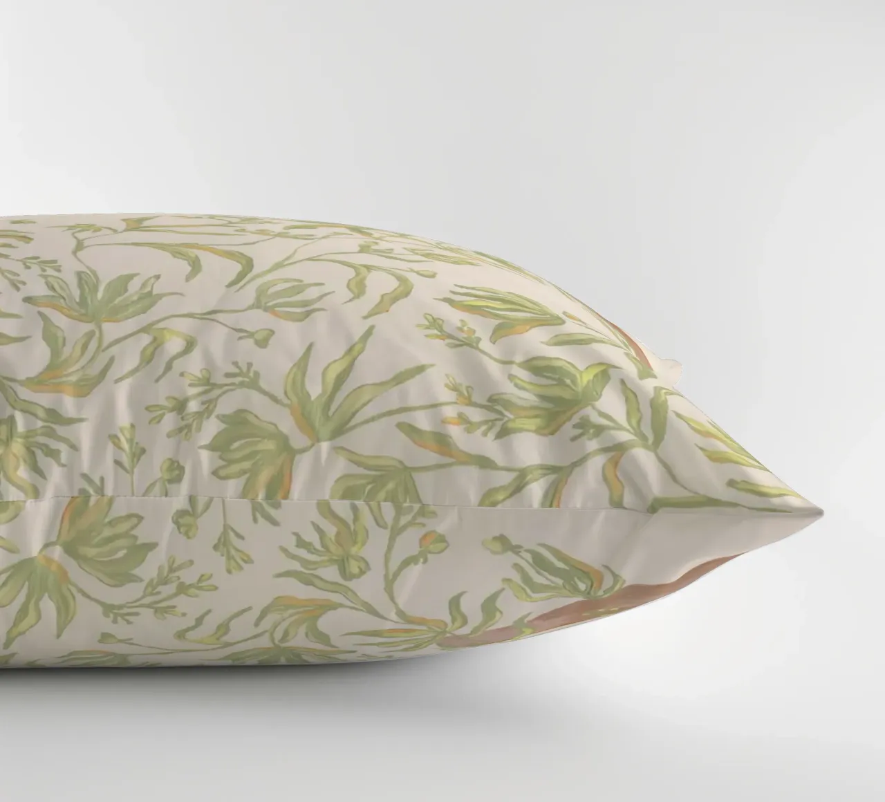 Signora in abito floreale verde cuscino da Morgan shop
