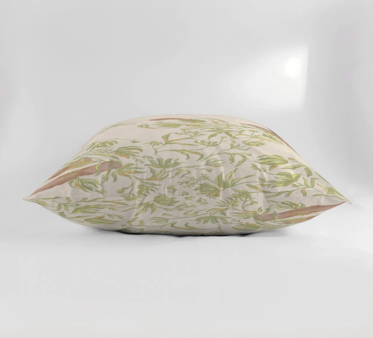 Signora in abito floreale verde cuscino da Morgan shop