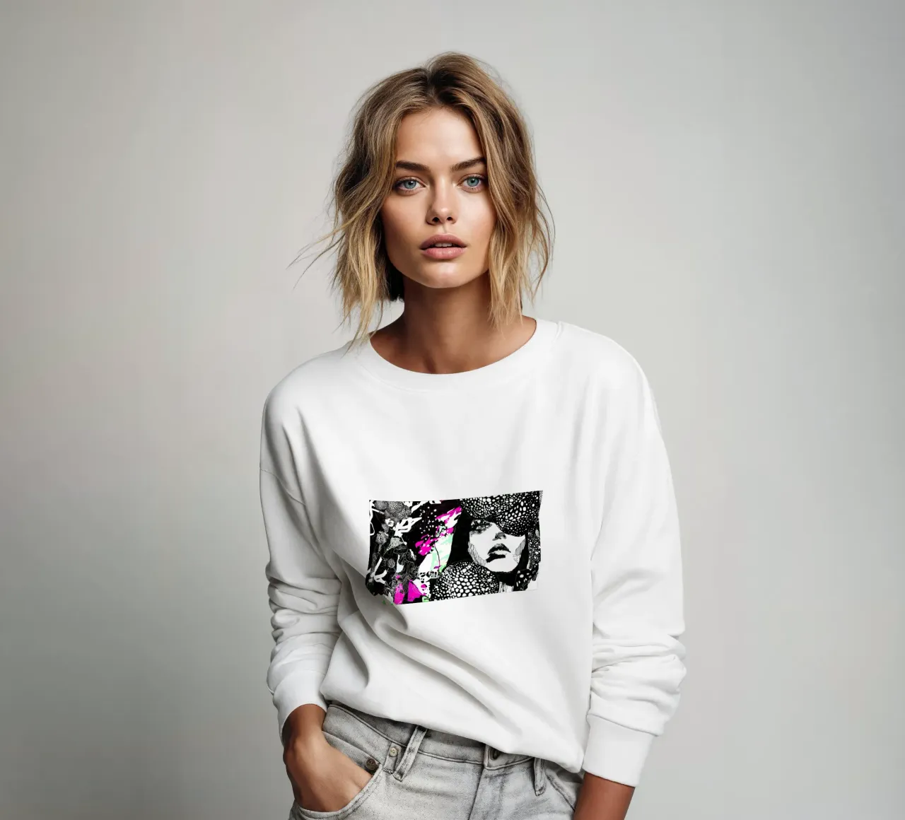 white dots sweatshirt by k i m