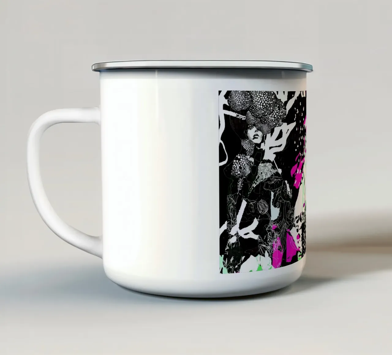 white dots enamel mug by k i m