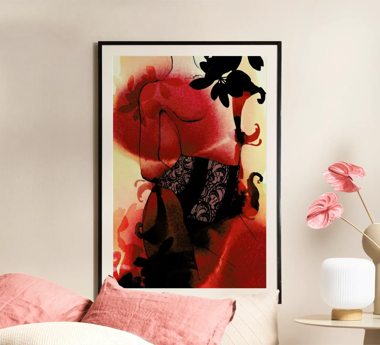 Rouge poster con telaio in legno da Ekaterina Koroleva