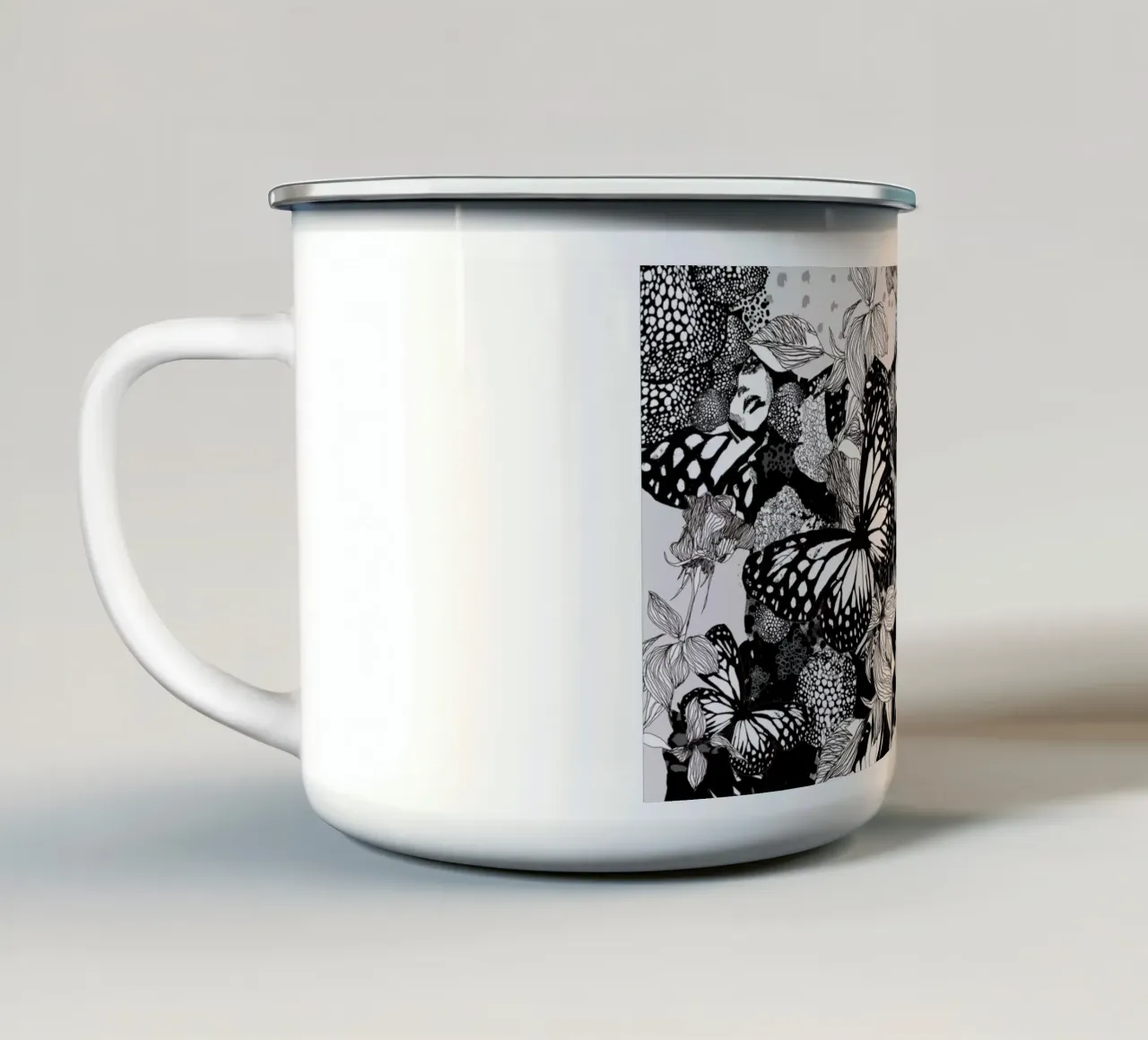 farfalla tazza in smalto da k i m