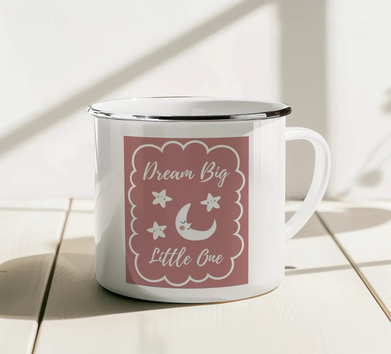 Sogna in grande - Viola tazza in smalto da Little Moon & Co