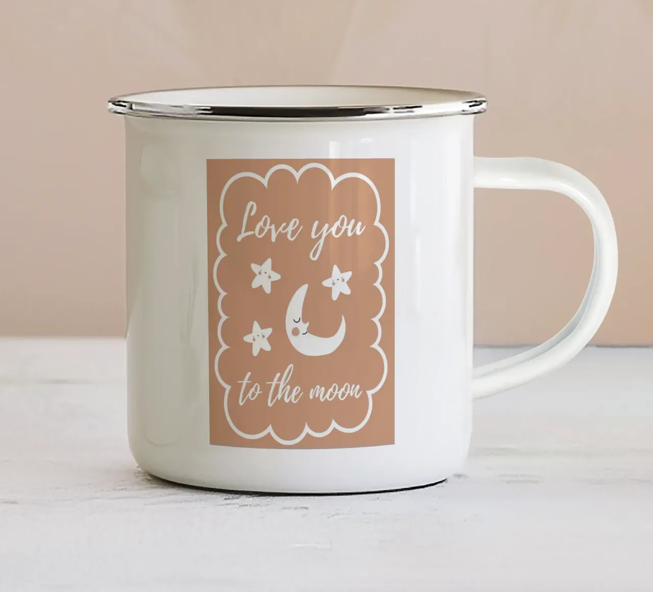 Ti amo fino alla luna tazza in smalto da Little Moon & Co