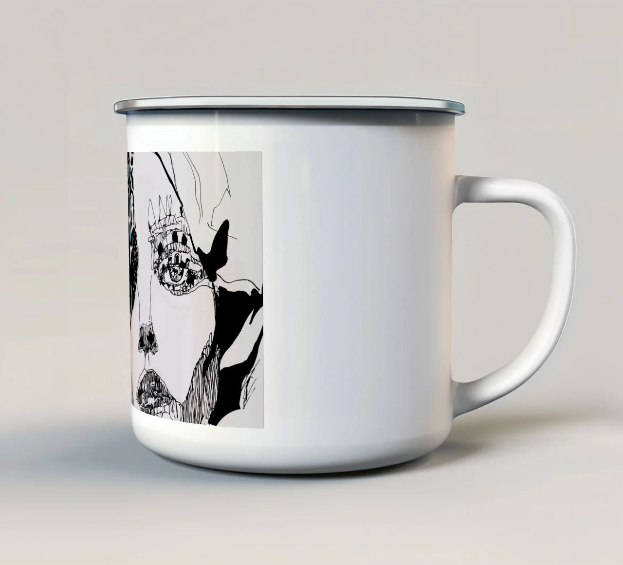 ritratto tazza in smalto da k i m