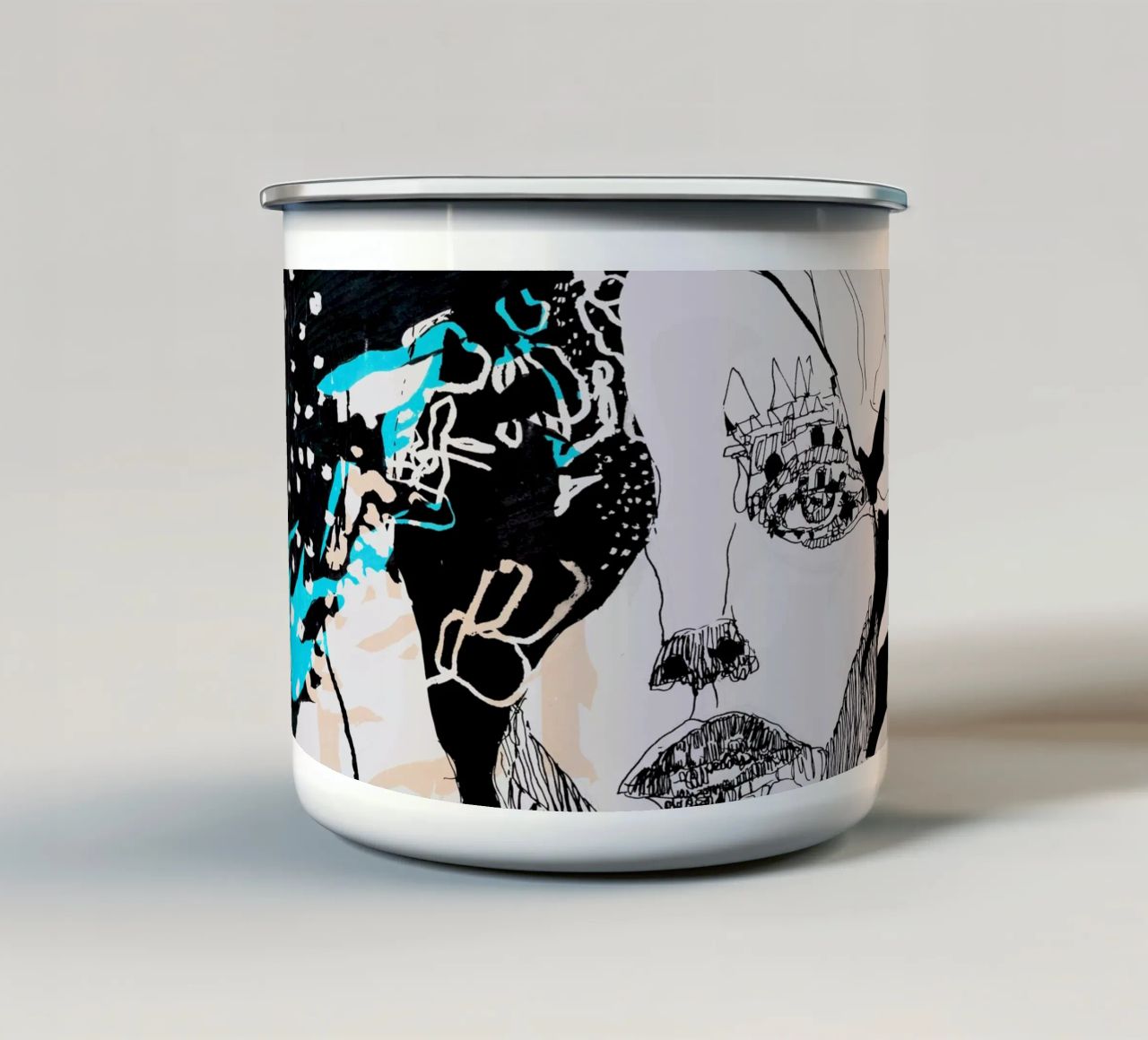 ritratto tazza in smalto da k i m