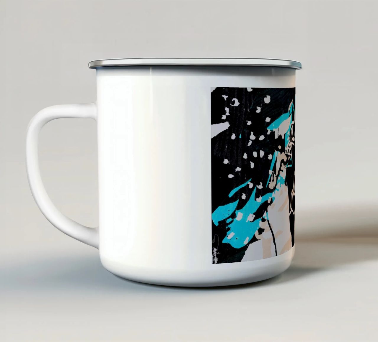 ritratto tazza in smalto da k i m