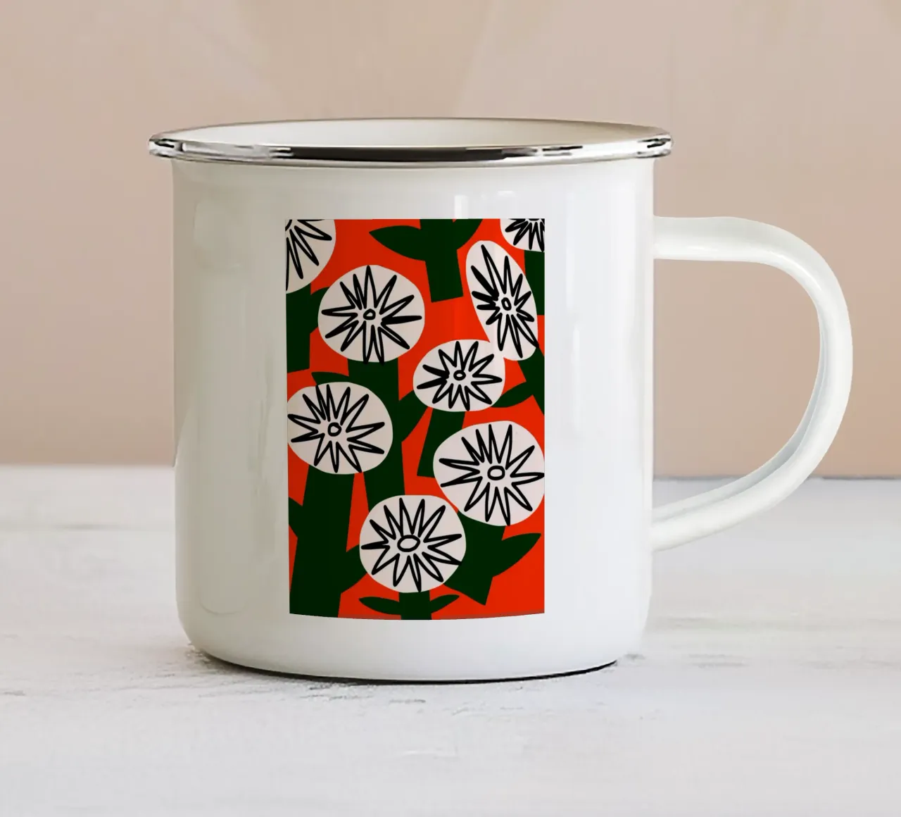 Fioritura eclettica 05 tazza in smalto da Little Dean