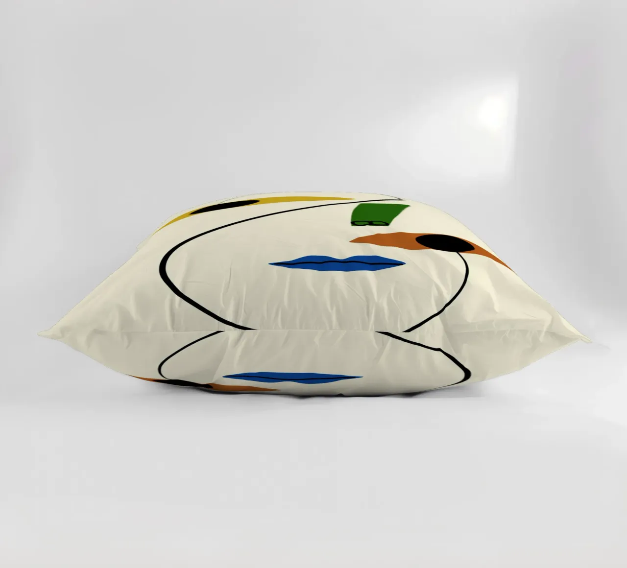 Ritratto minimale di linea e colore cuscino da Little Dean