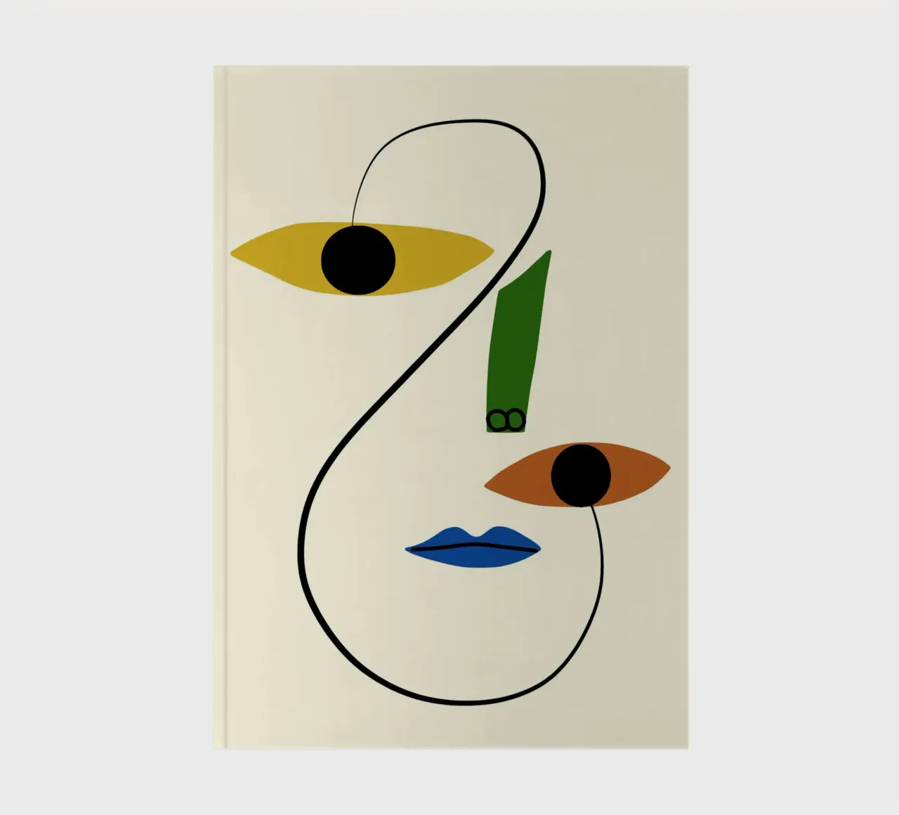Minimal portrait of line and color notebook by Little Dean