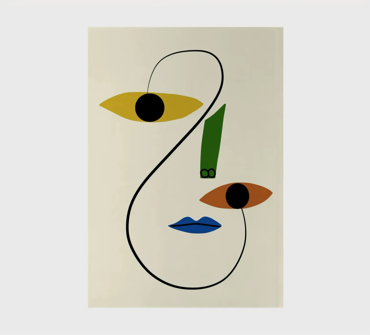 Minimal portrait of line and color notebook by Little Dean