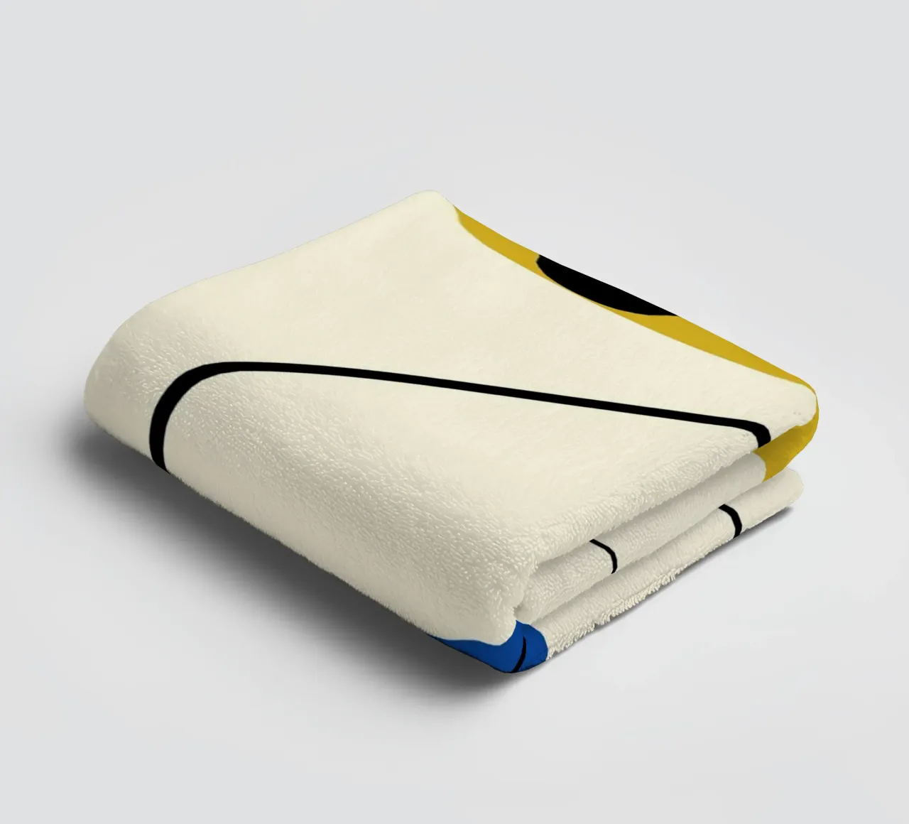 Minimal portrait of line and color towel by Little Dean