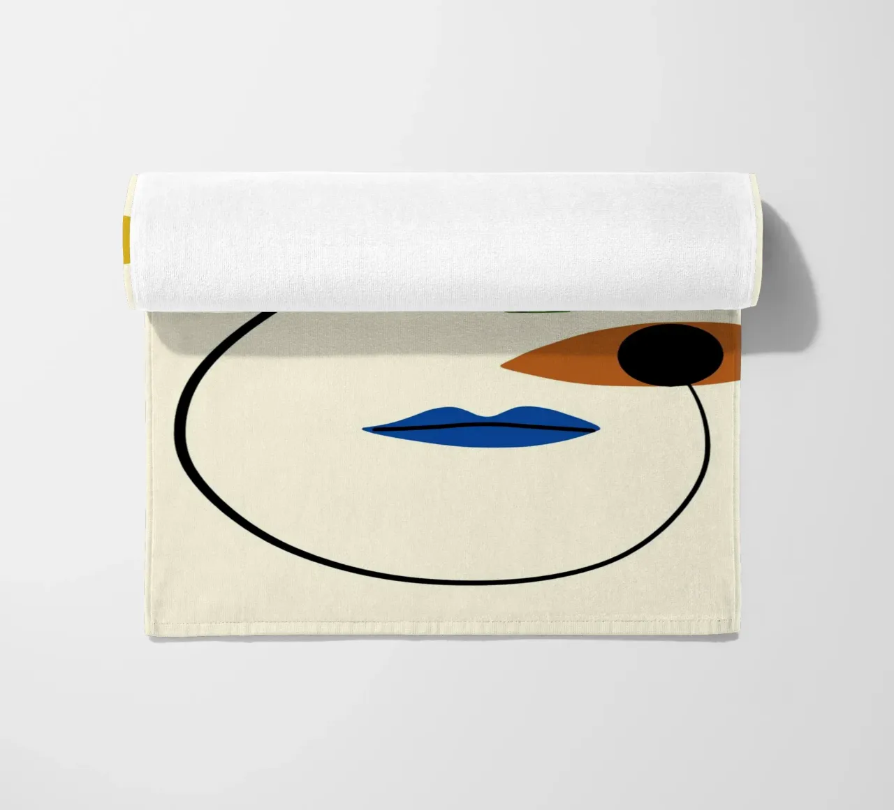 Ritratto minimale di linea e colore telo mare da Little Dean