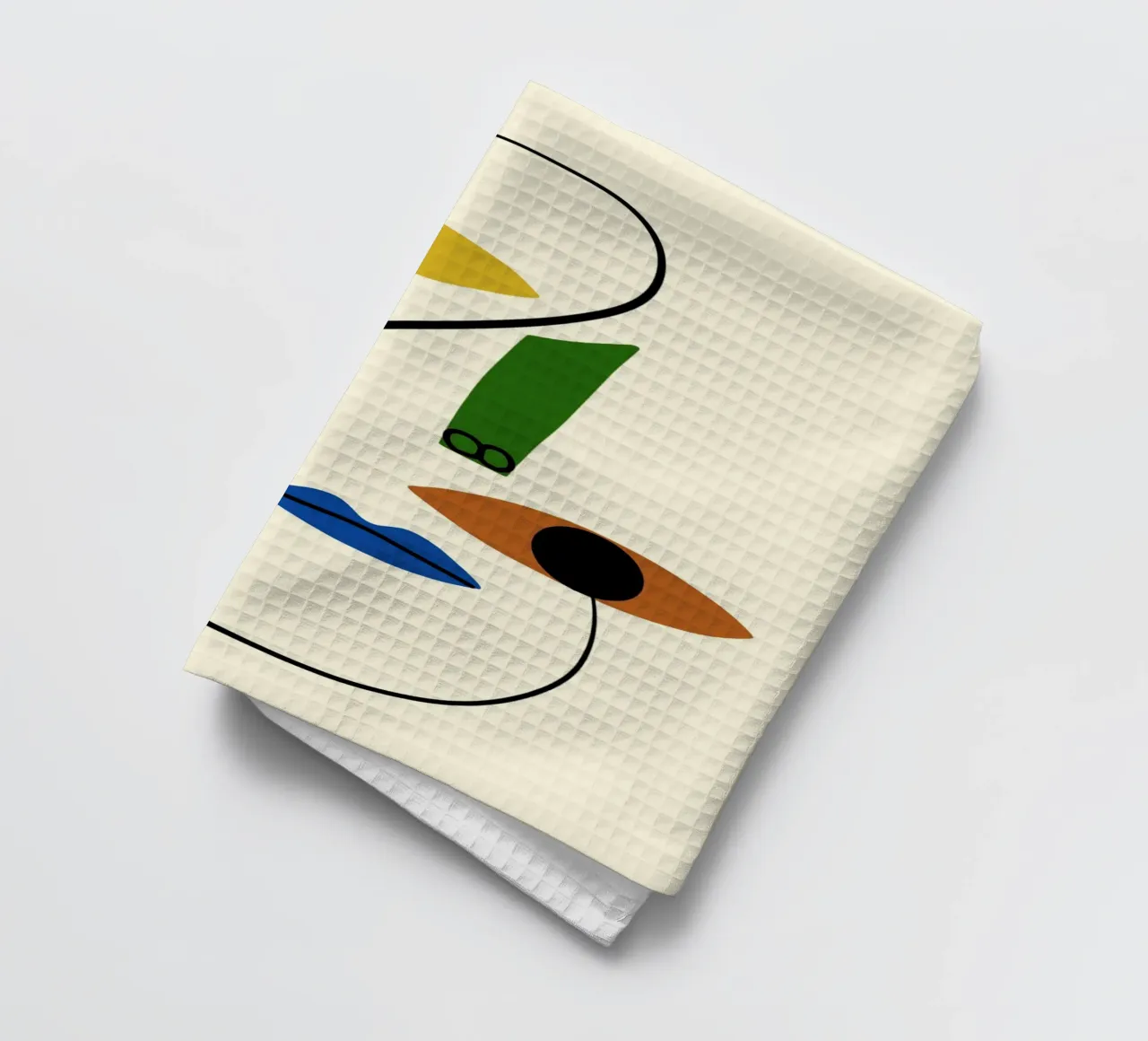 Ritratto minimale di linea e colore canovaccio da cucina da Little Dean