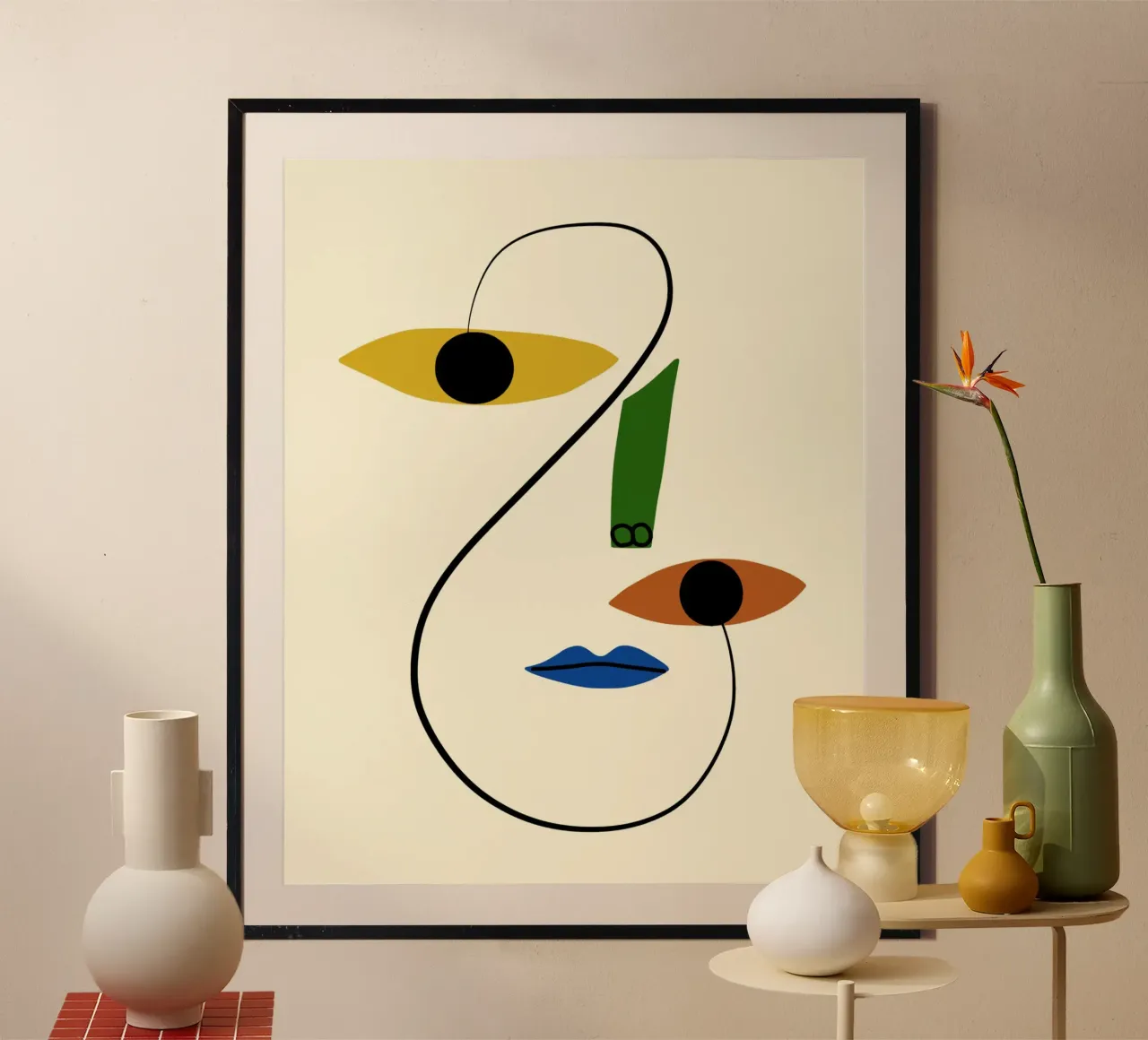 Minimal portrait of line and color hahnemühle by Little Dean