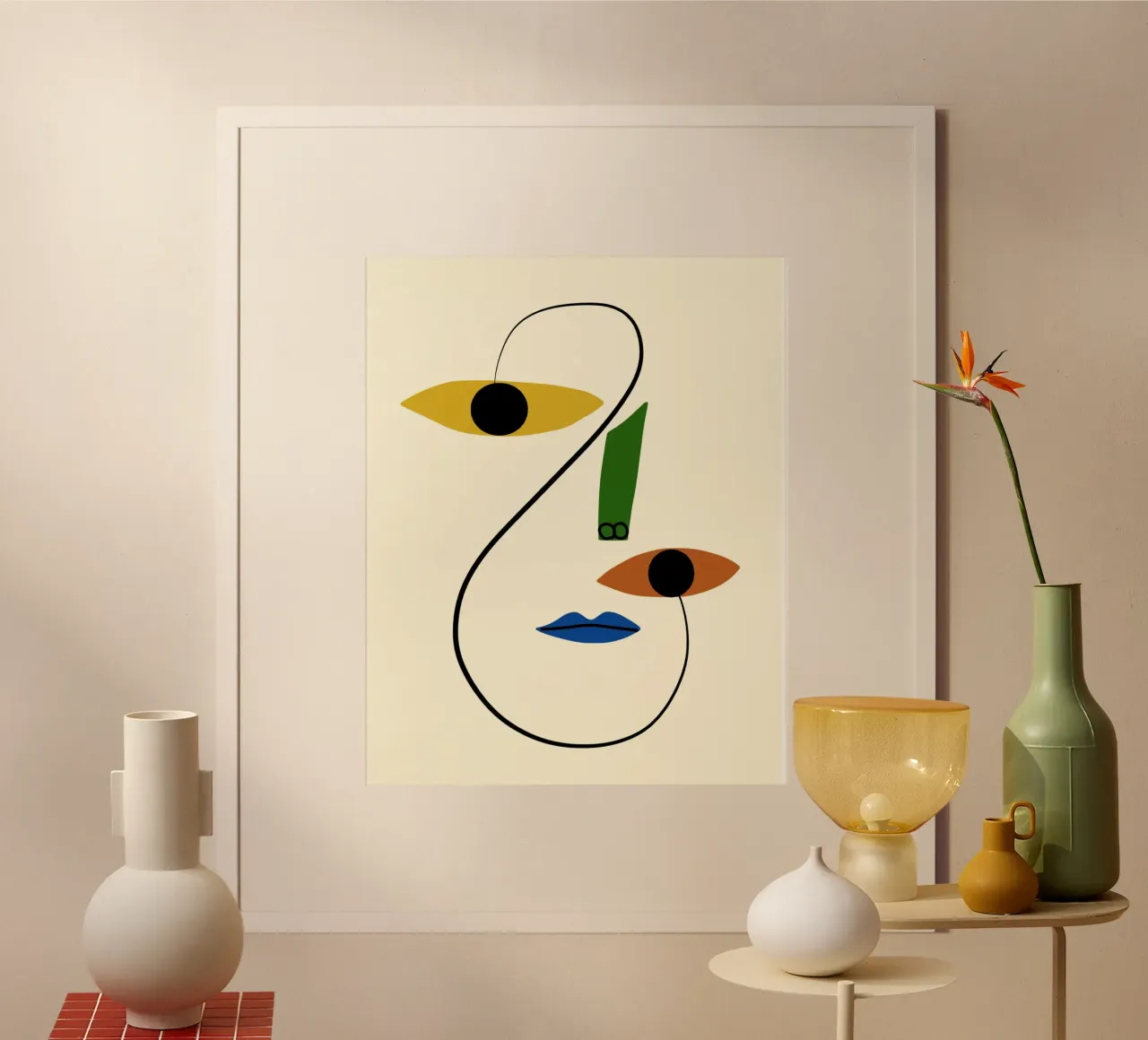 Minimal portrait of line and color hahnemühle by Little Dean