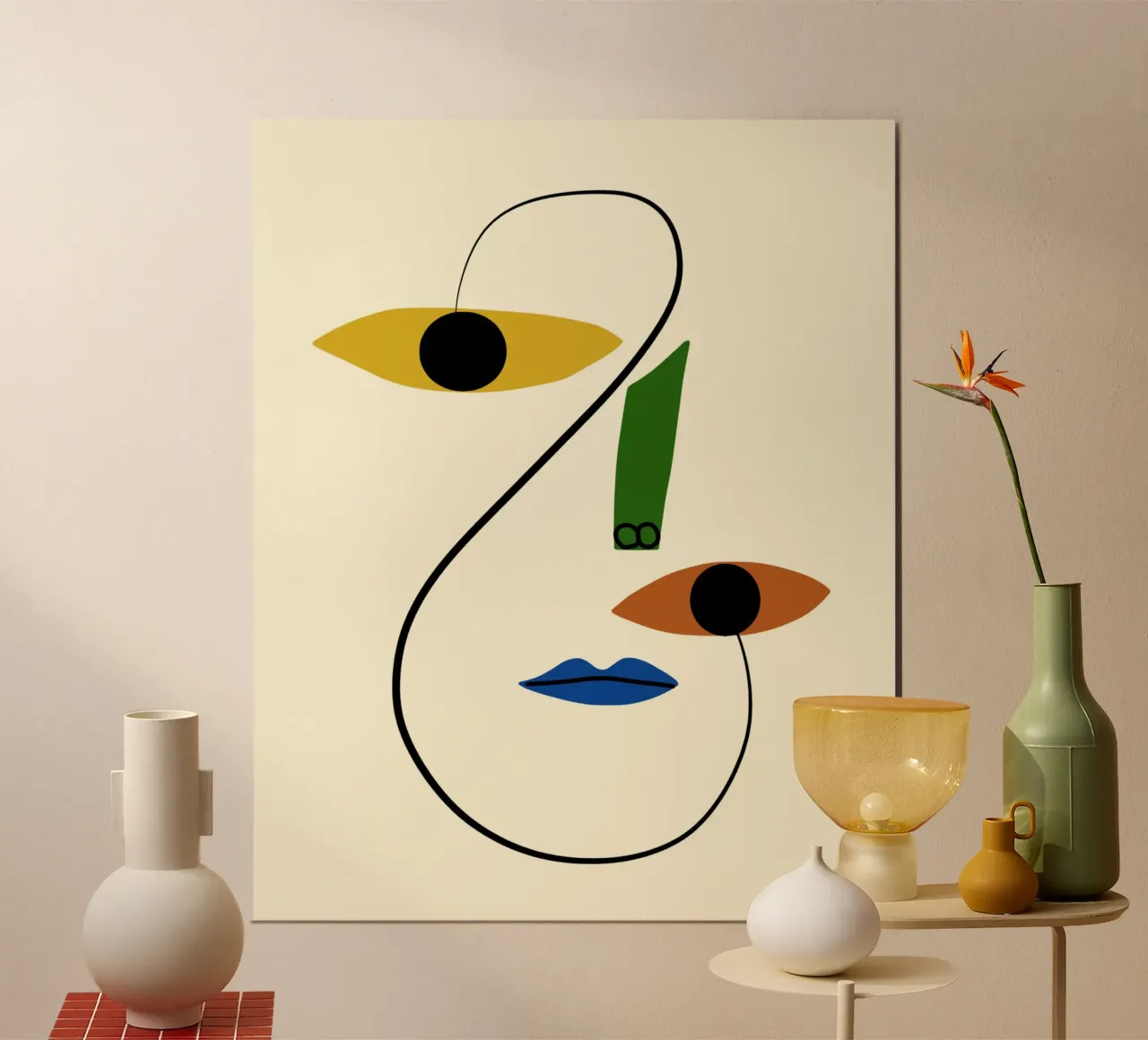 Minimal portrait of line and color hahnemühle by Little Dean