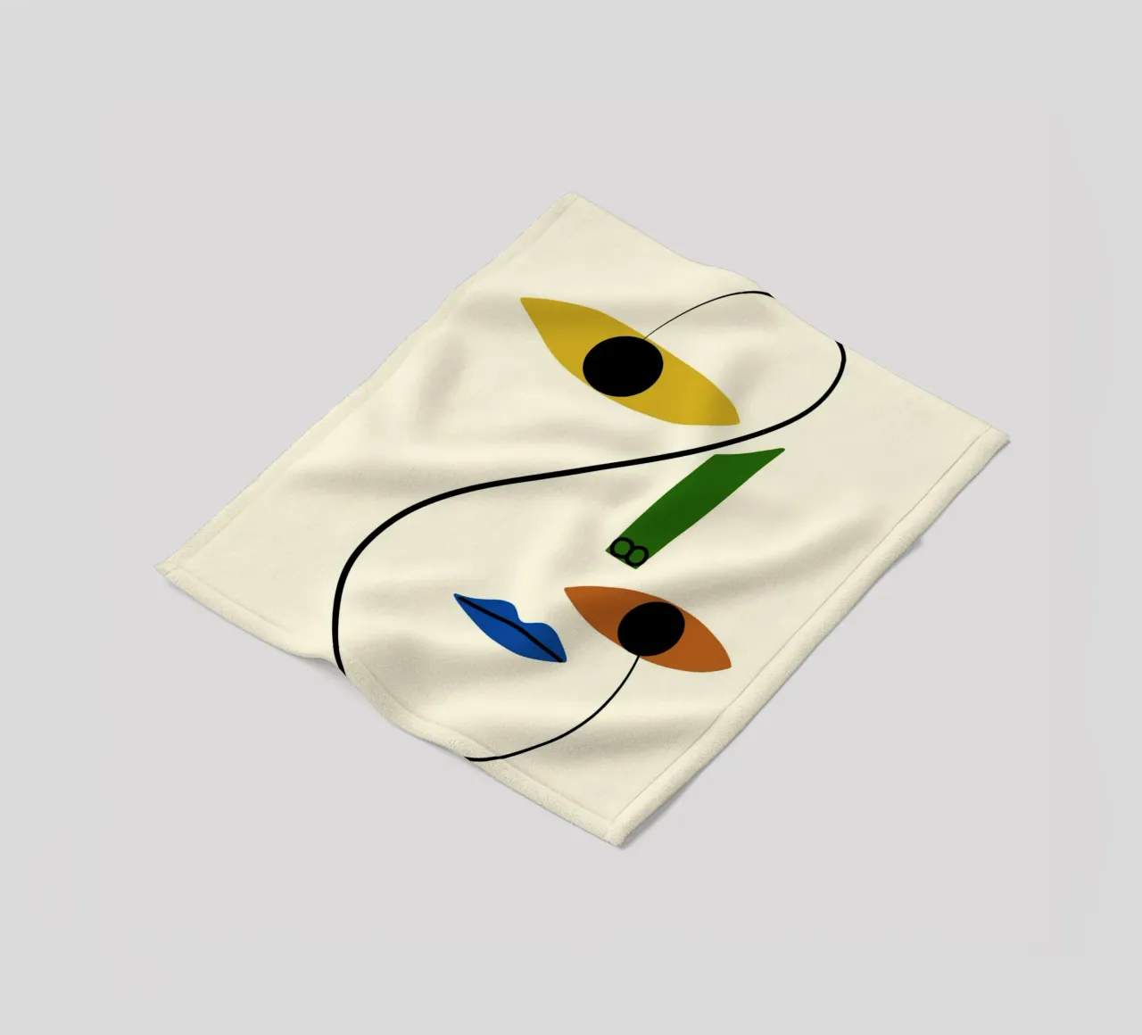 Ritratto minimale di linea e colore coperta in pile da Little Dean