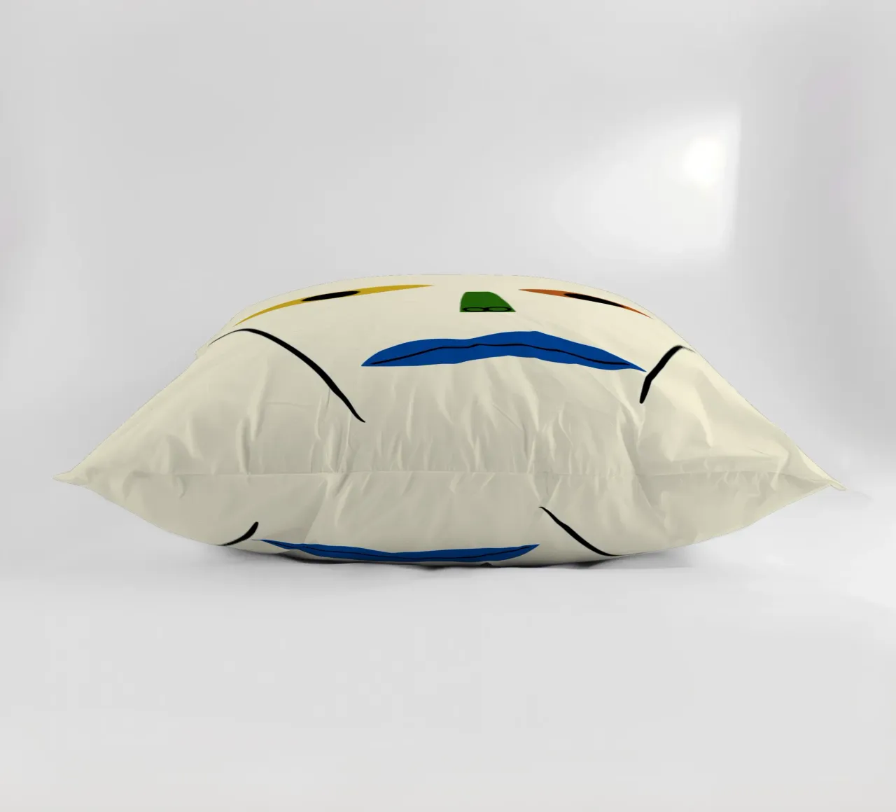 Ritratto minimale di linea e colore 02 cuscino da Little Dean