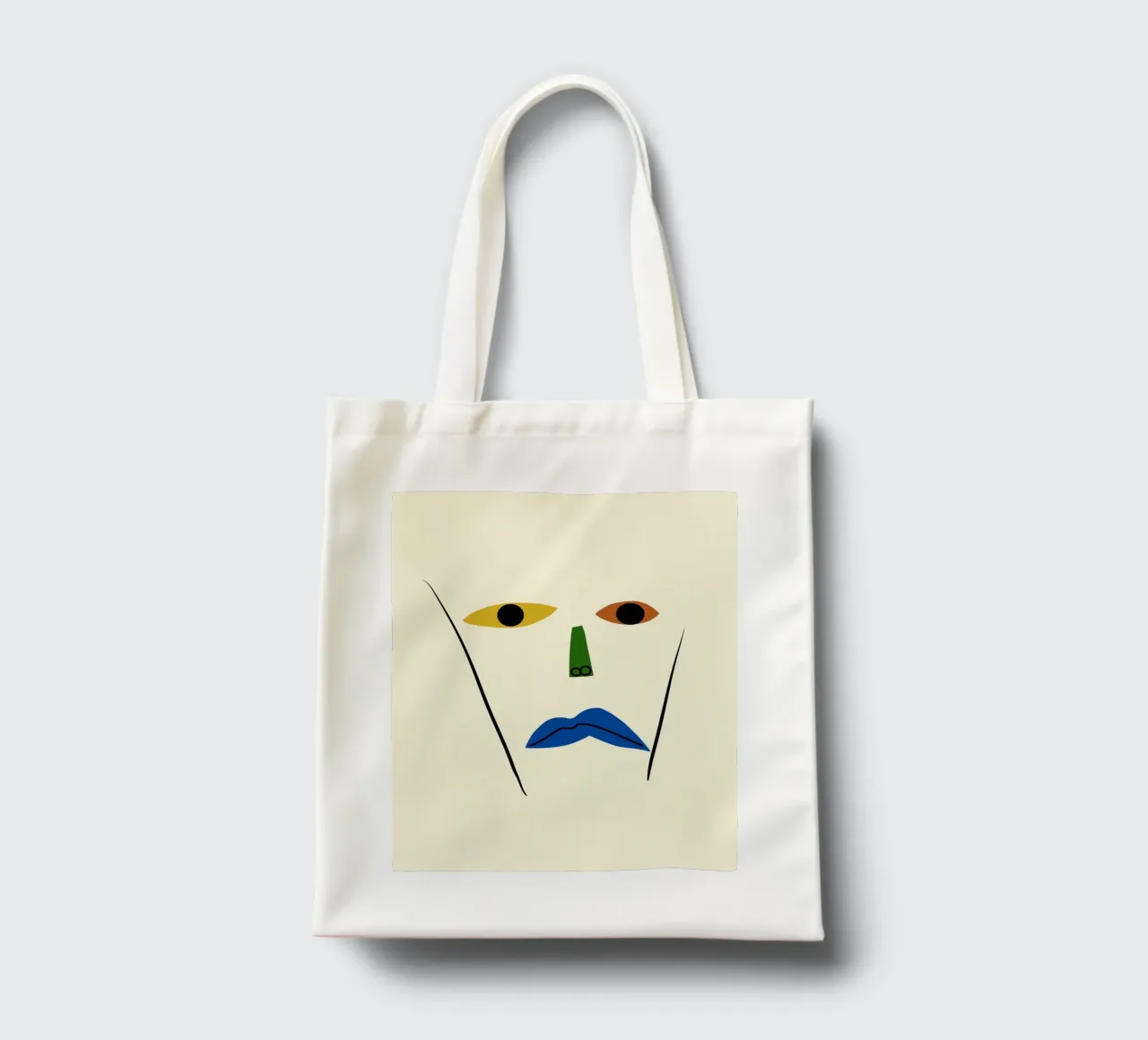 Ritratto minimale di linea e colore 02 borsa in juta da Little Dean