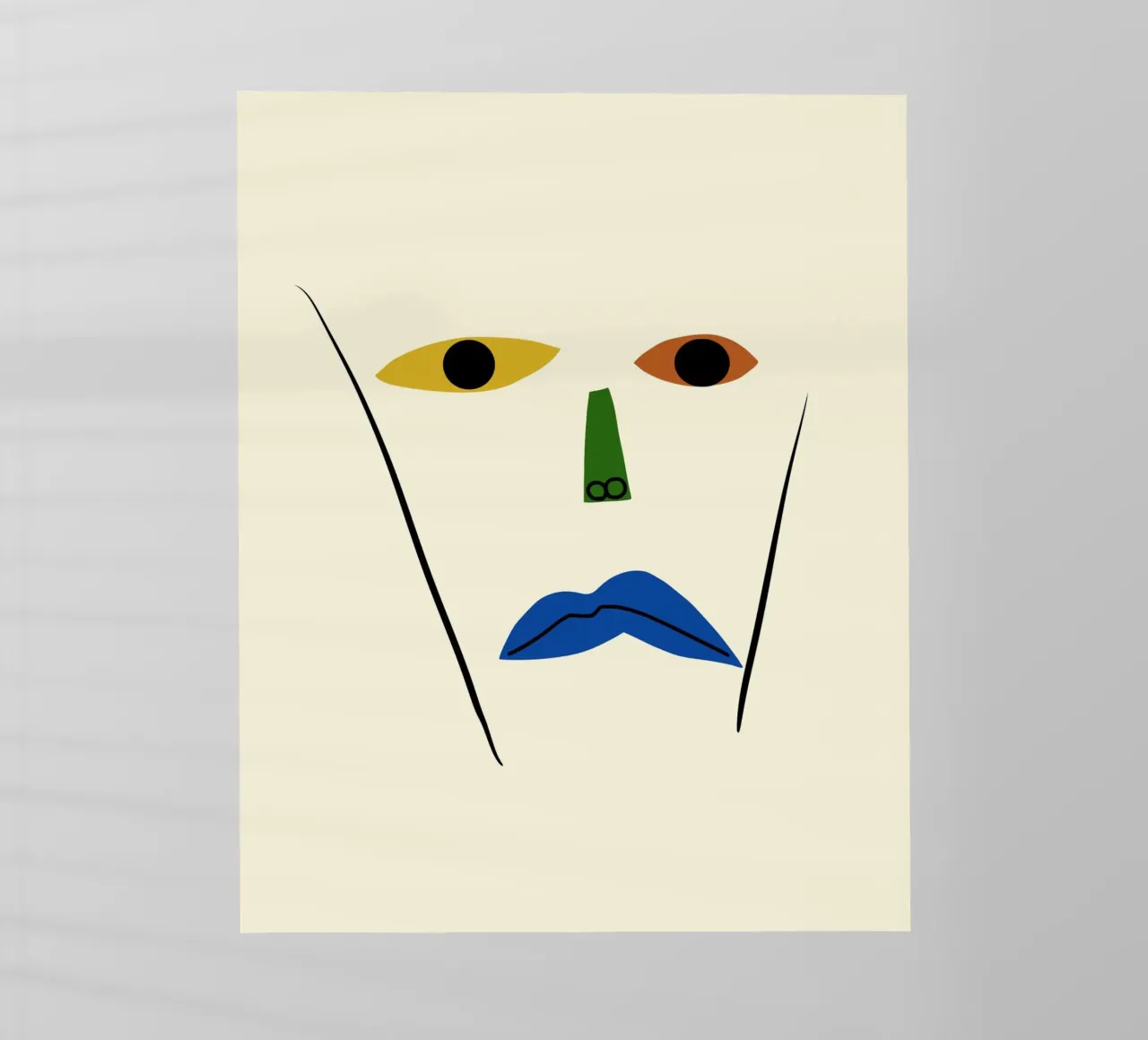 Ritratto minimale di linea e colore 02 pellicola backlit da Little Dean