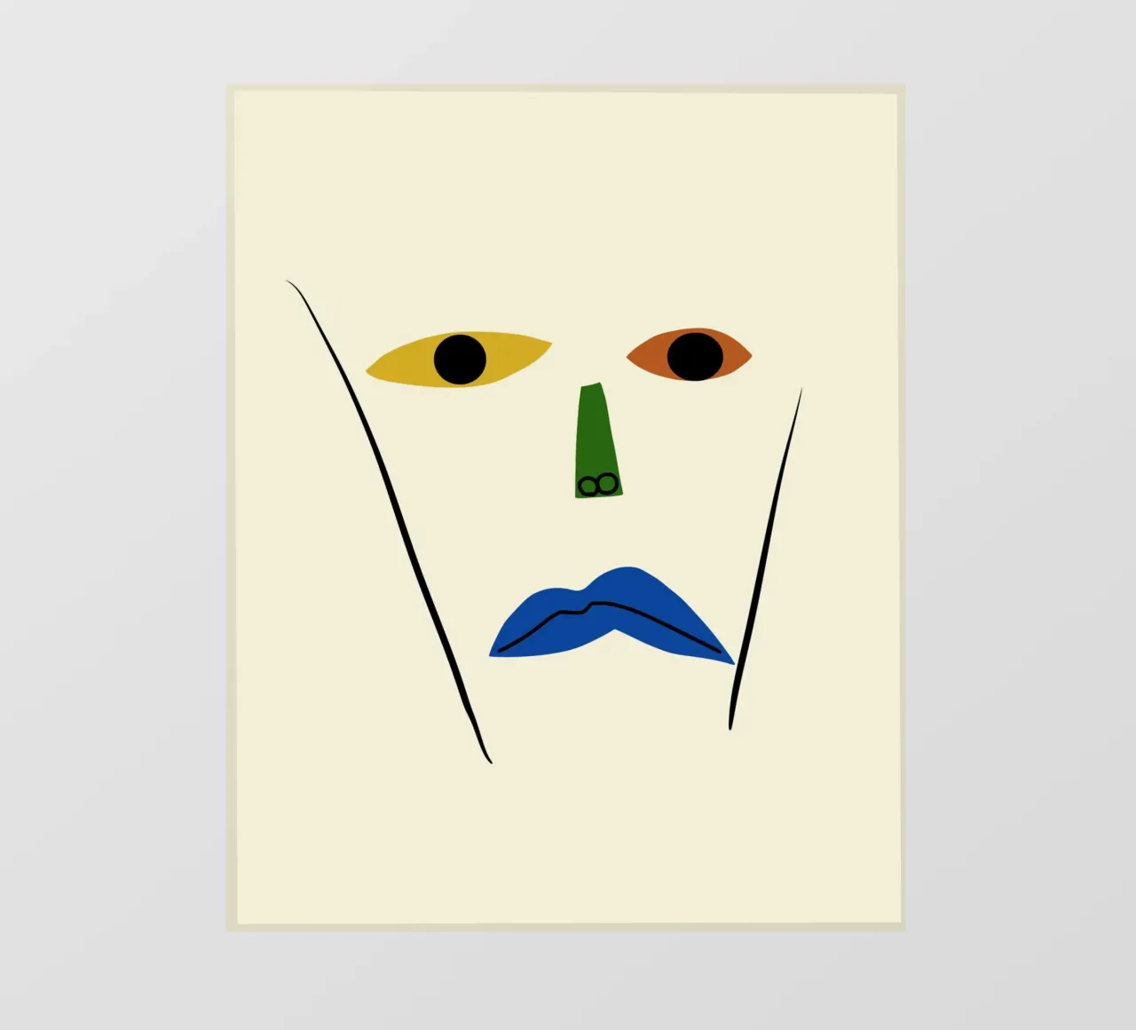 Ritratto minimale di linea e colore 02 pellicola backlit da Little Dean