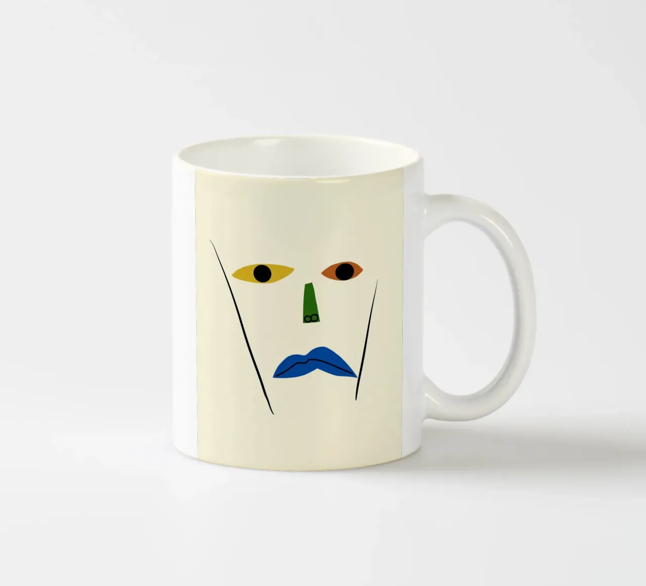Ritratto minimale di linea e colore 02 tazza in ceramica da Little Dean