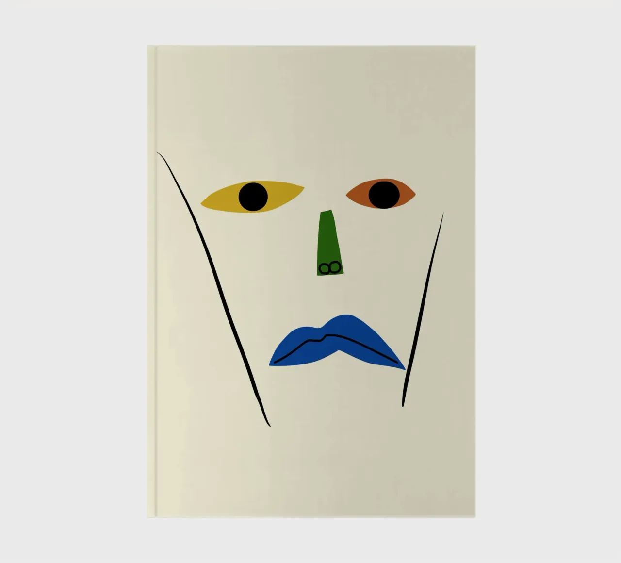 Minimal portrait of line and color 02 notebook by Little Dean