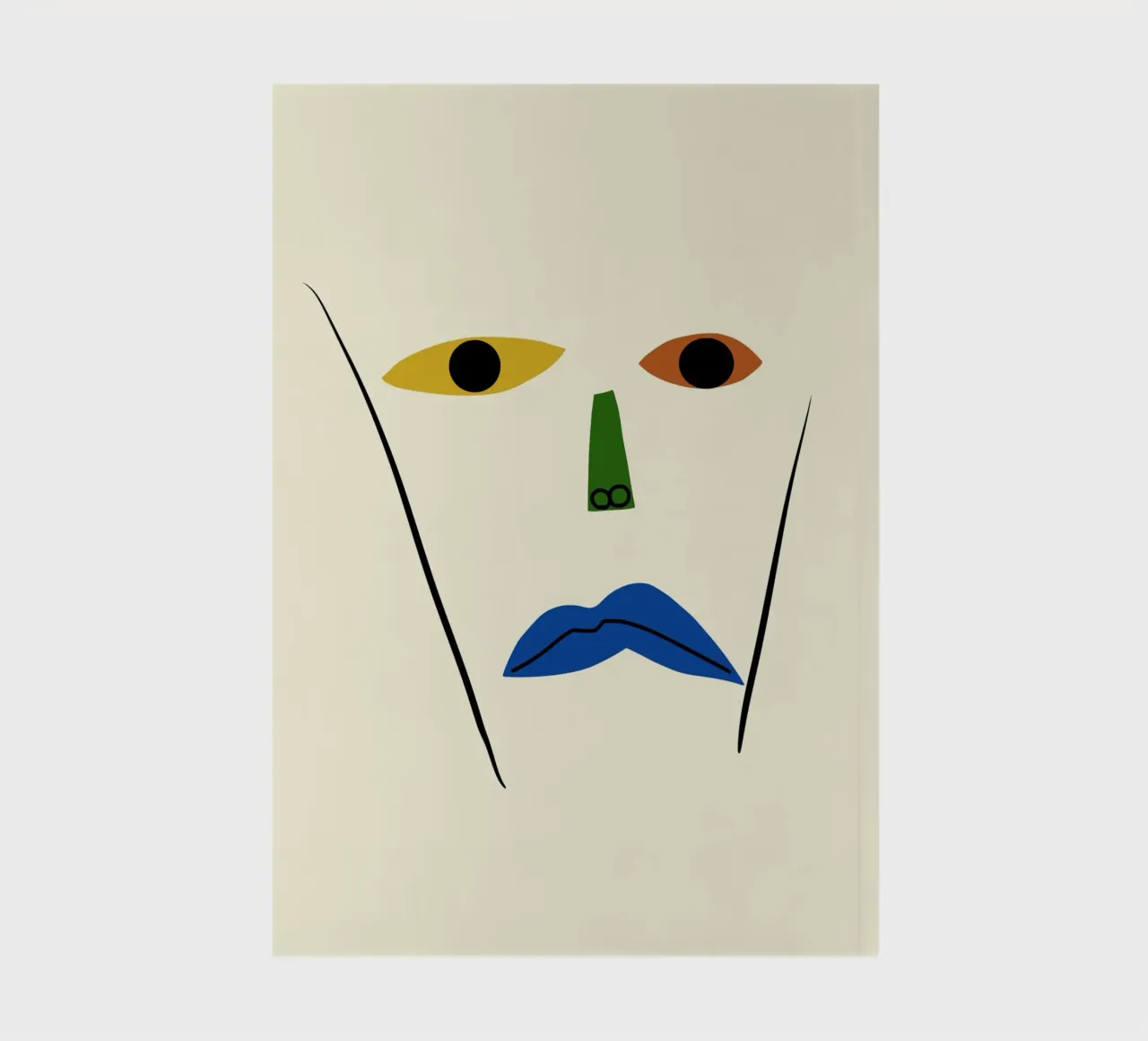 Minimal portrait of line and color 02 notebook by Little Dean