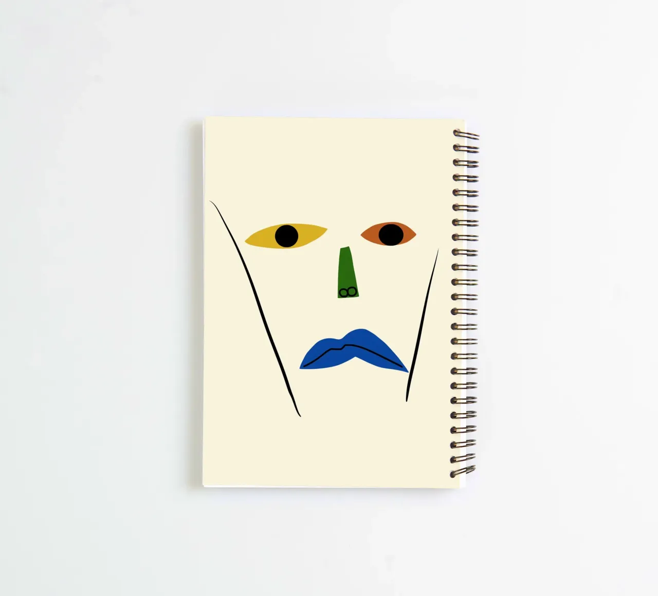 Minimal portrait of line and color 02 spiral notebook by Little Dean