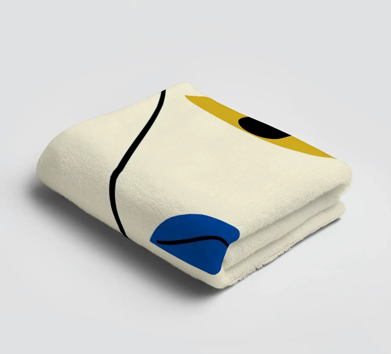 Minimal portrait of line and color 02 towel by Little Dean