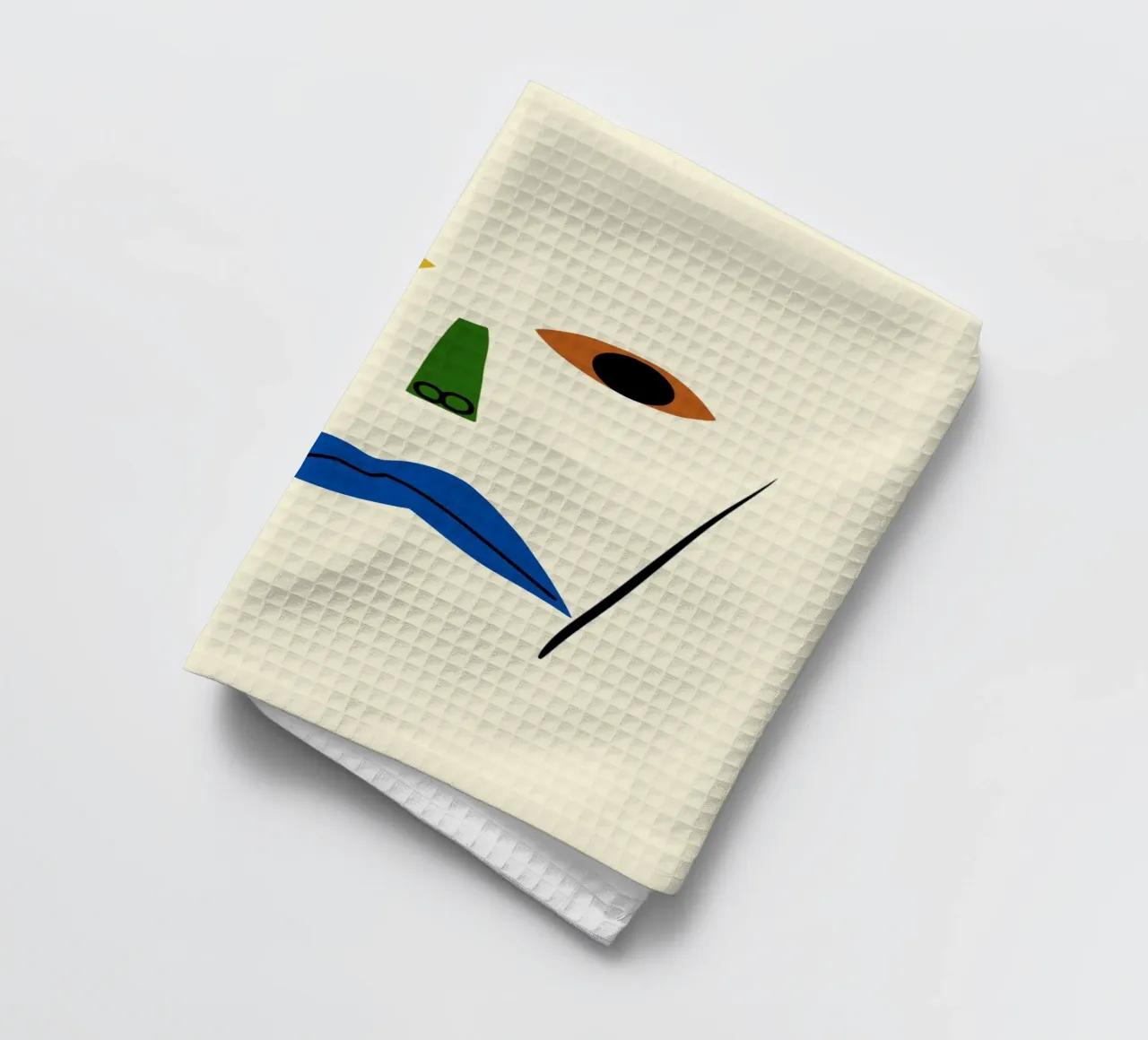 Minimal portrait of line and color 02 tea towel by Little Dean