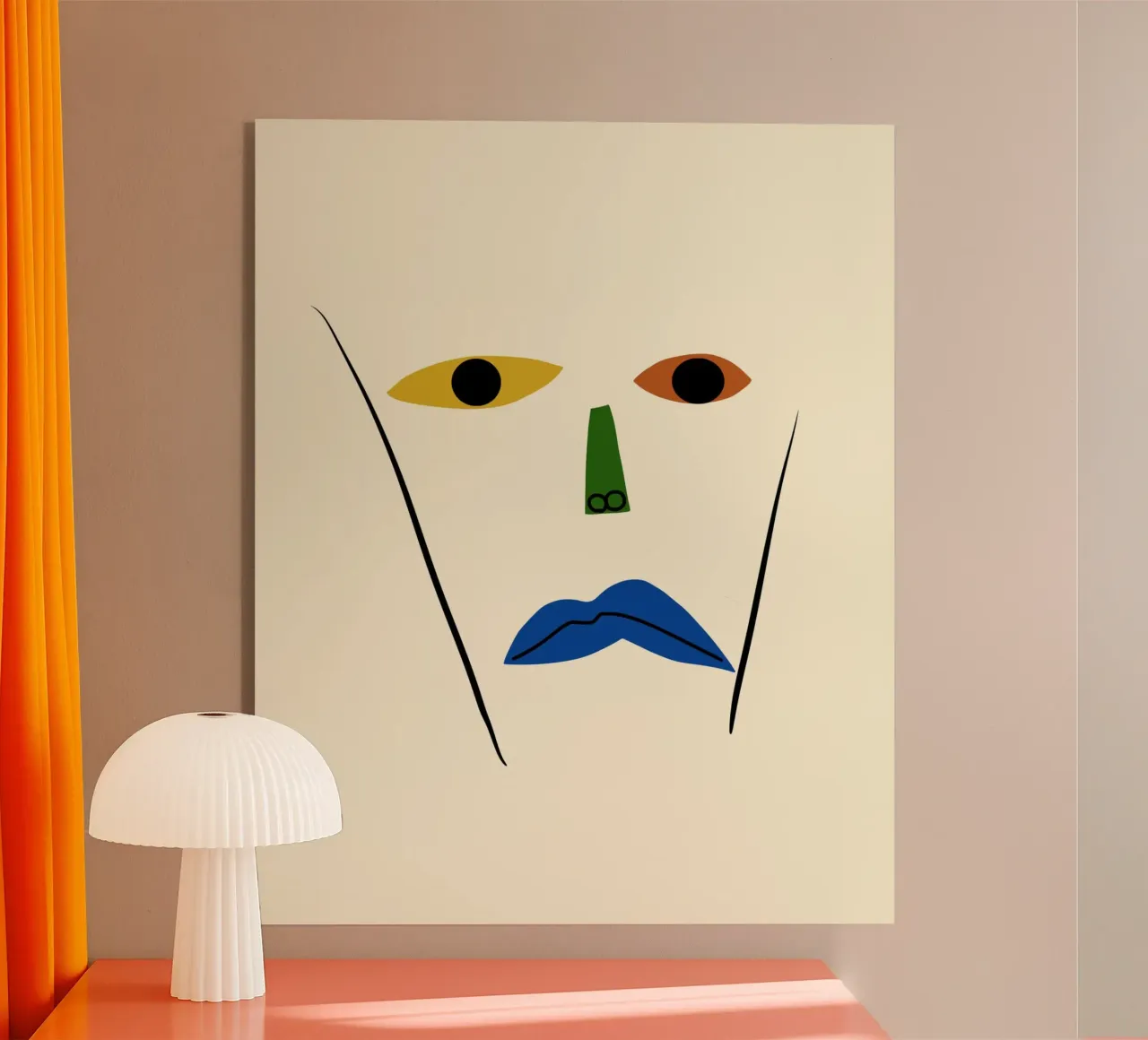 Ritratto minimale di linea e colore 02 plexiglass da Little Dean