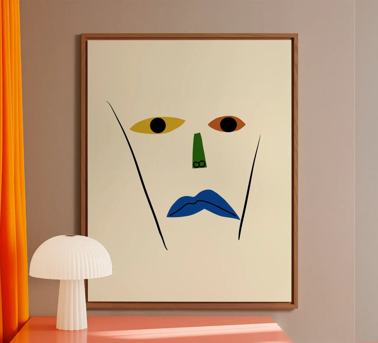 Ritratto minimale di linea e colore 02 pannello forex da Little Dean