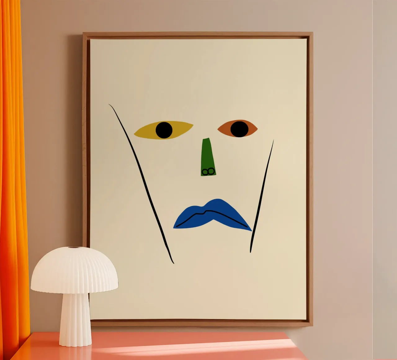 Minimal portrait of line and color 02 canvas by Little Dean