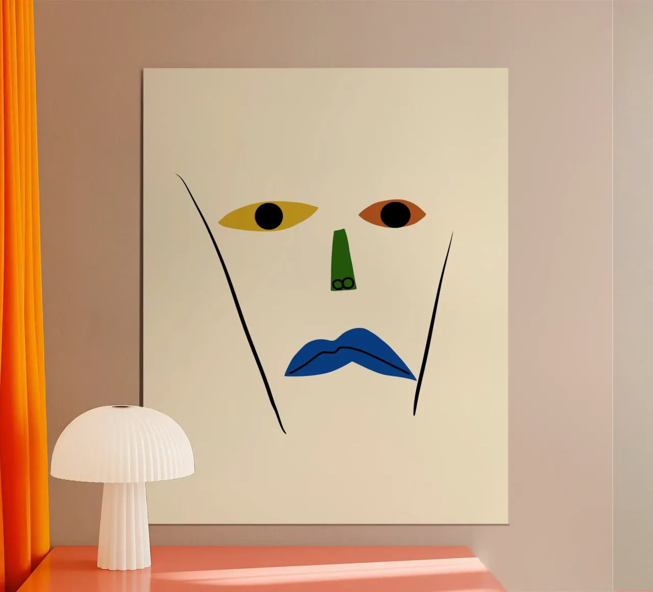 Minimal portrait of line and color 02 hahnemühle by Little Dean