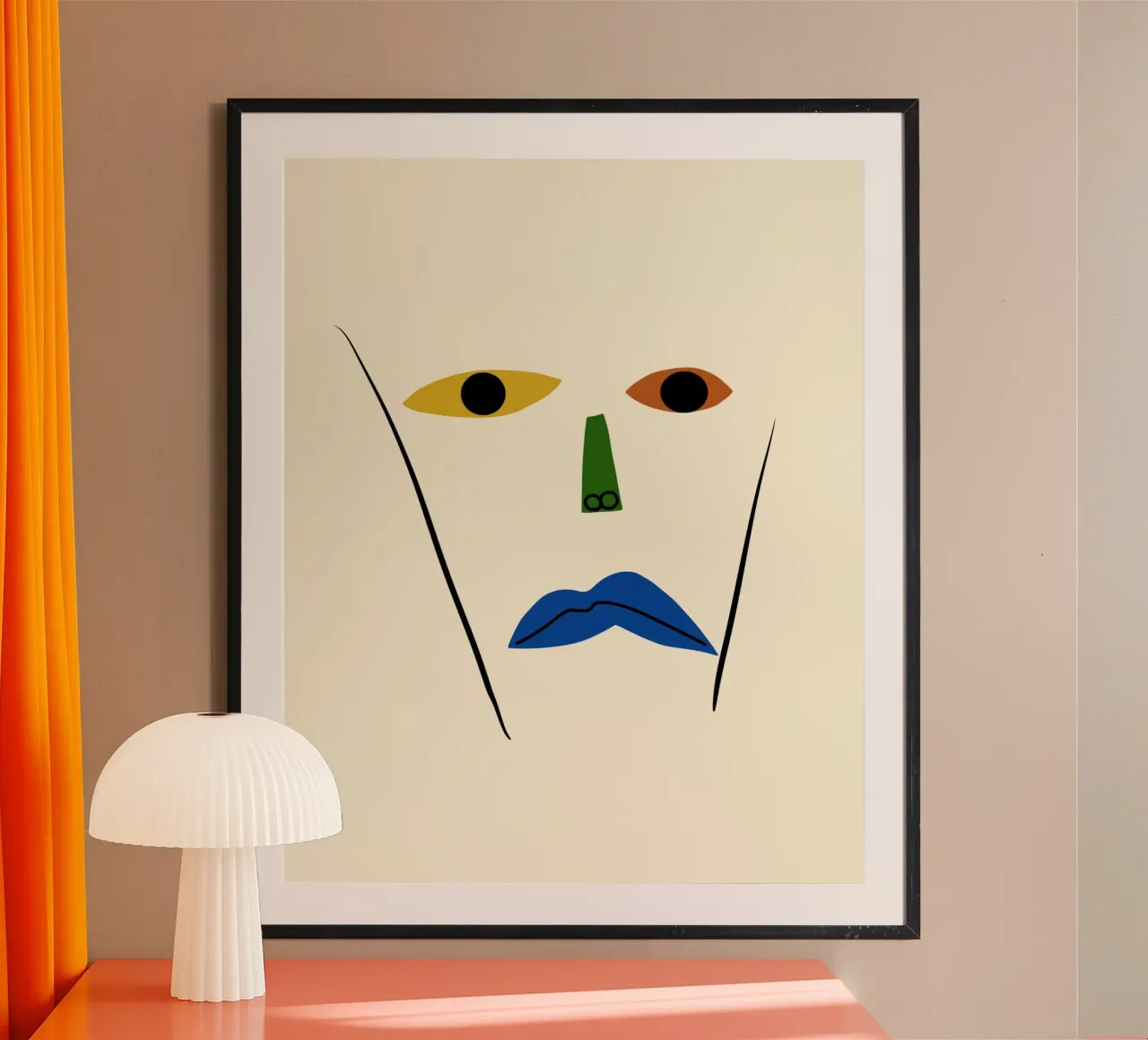 Minimal portrait of line and color 02 hahnemühle by Little Dean