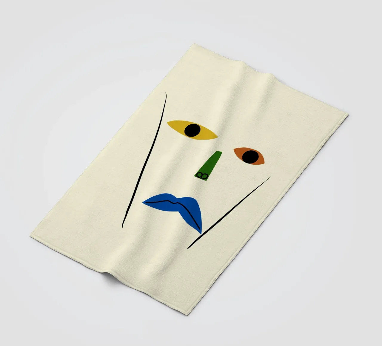Ritratto minimale di linea e colore 02 coperta in pile da Little Dean