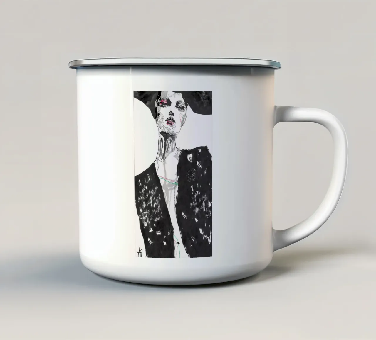 marquesina taza de esmalte de k i m