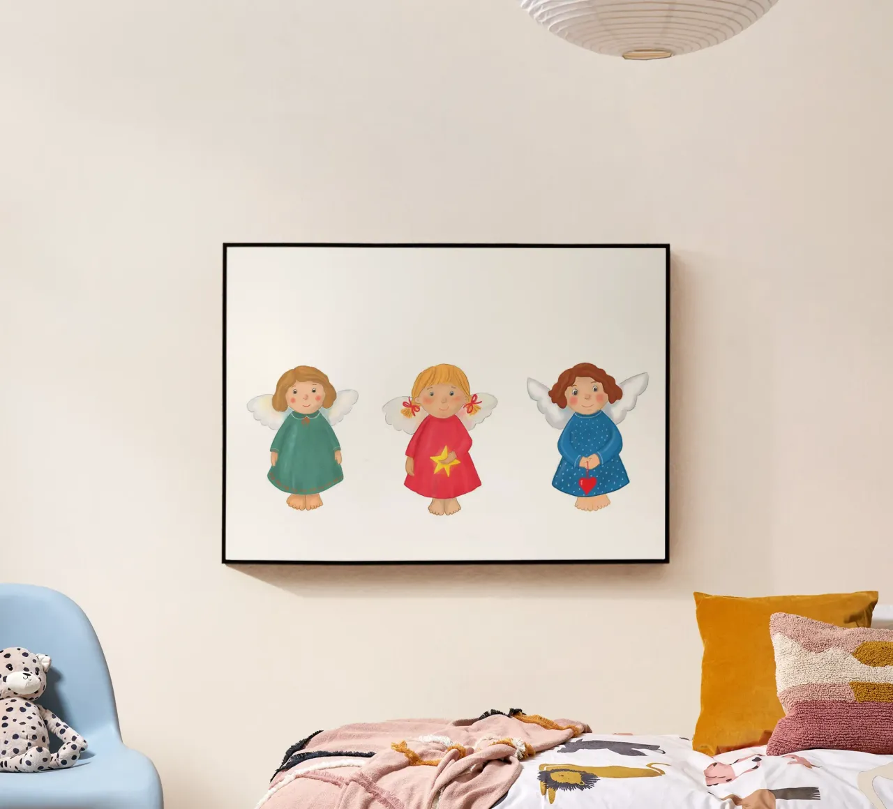 Tre simpatici angioletti di Natale plexiglass da Farbwelten