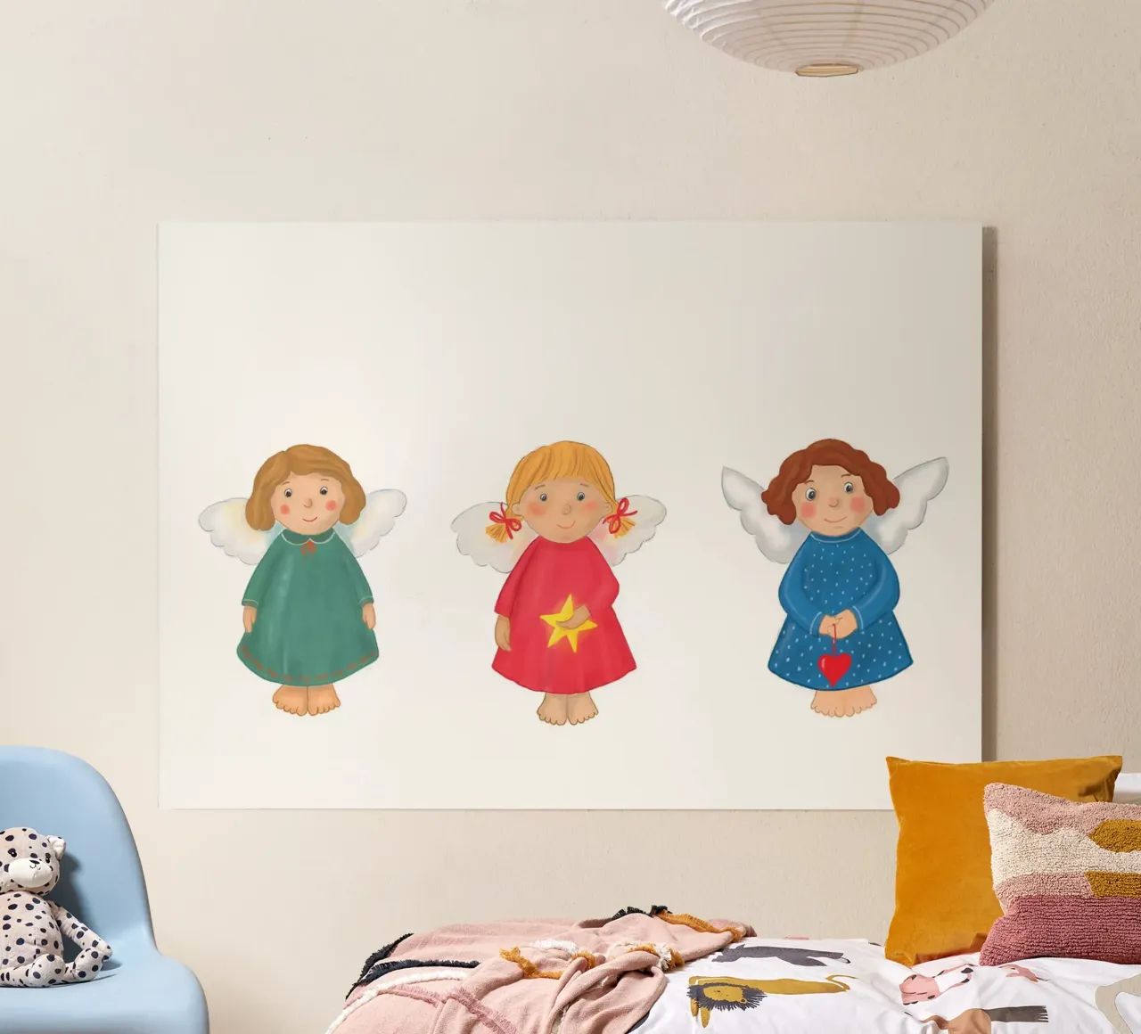 Tre simpatici angioletti di Natale plexiglass da Farbwelten