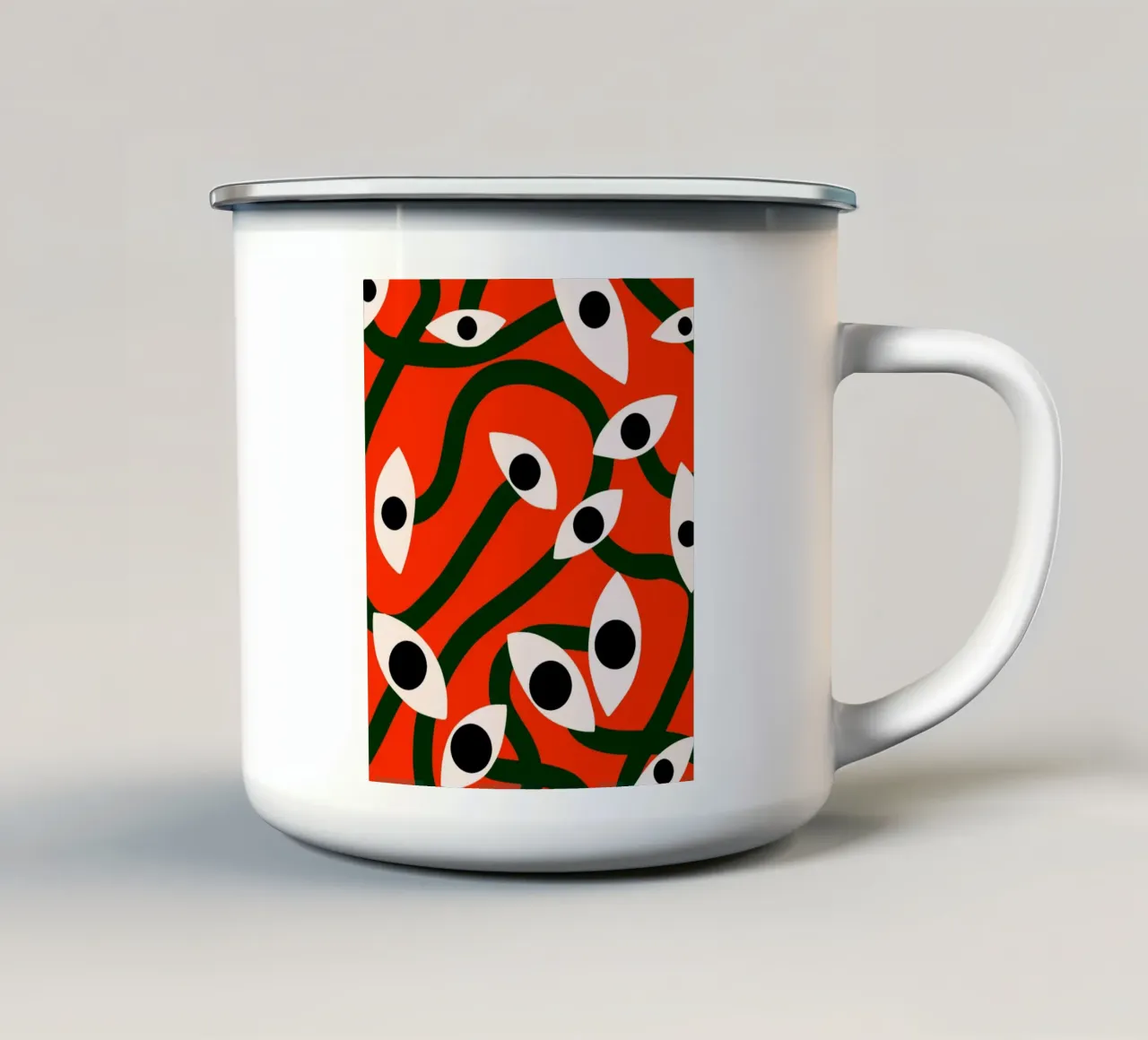Occhio rosso maligno tazza in smalto da Little Dean