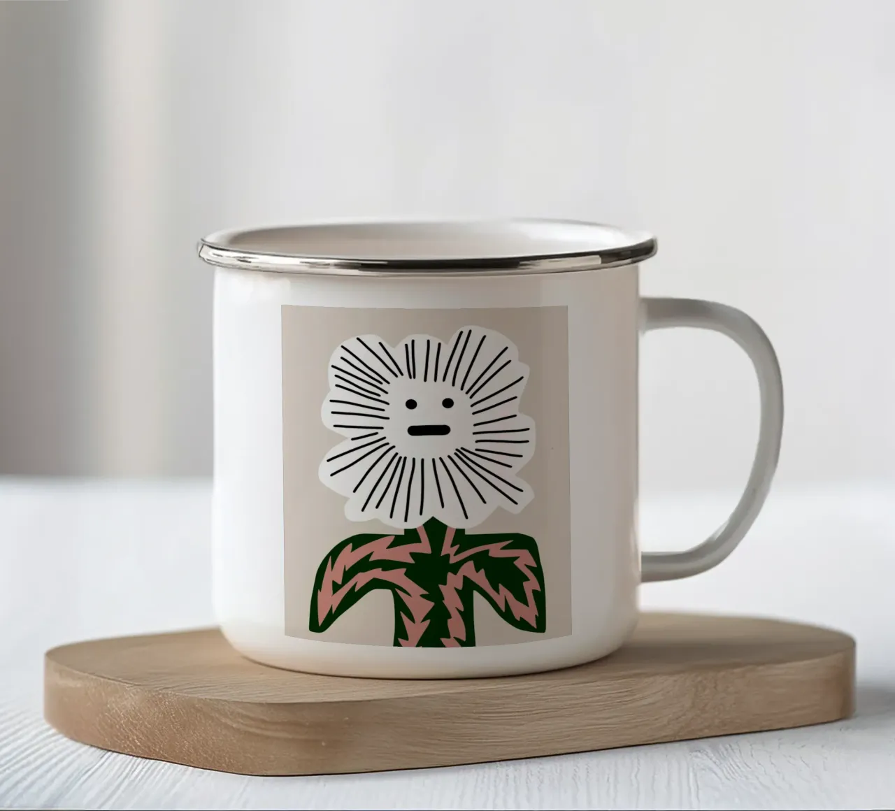 Atteggiamento floreale tazza in smalto da Little Dean