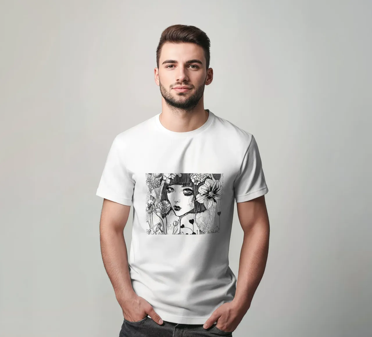 bianco e nero t-shirt da k i m