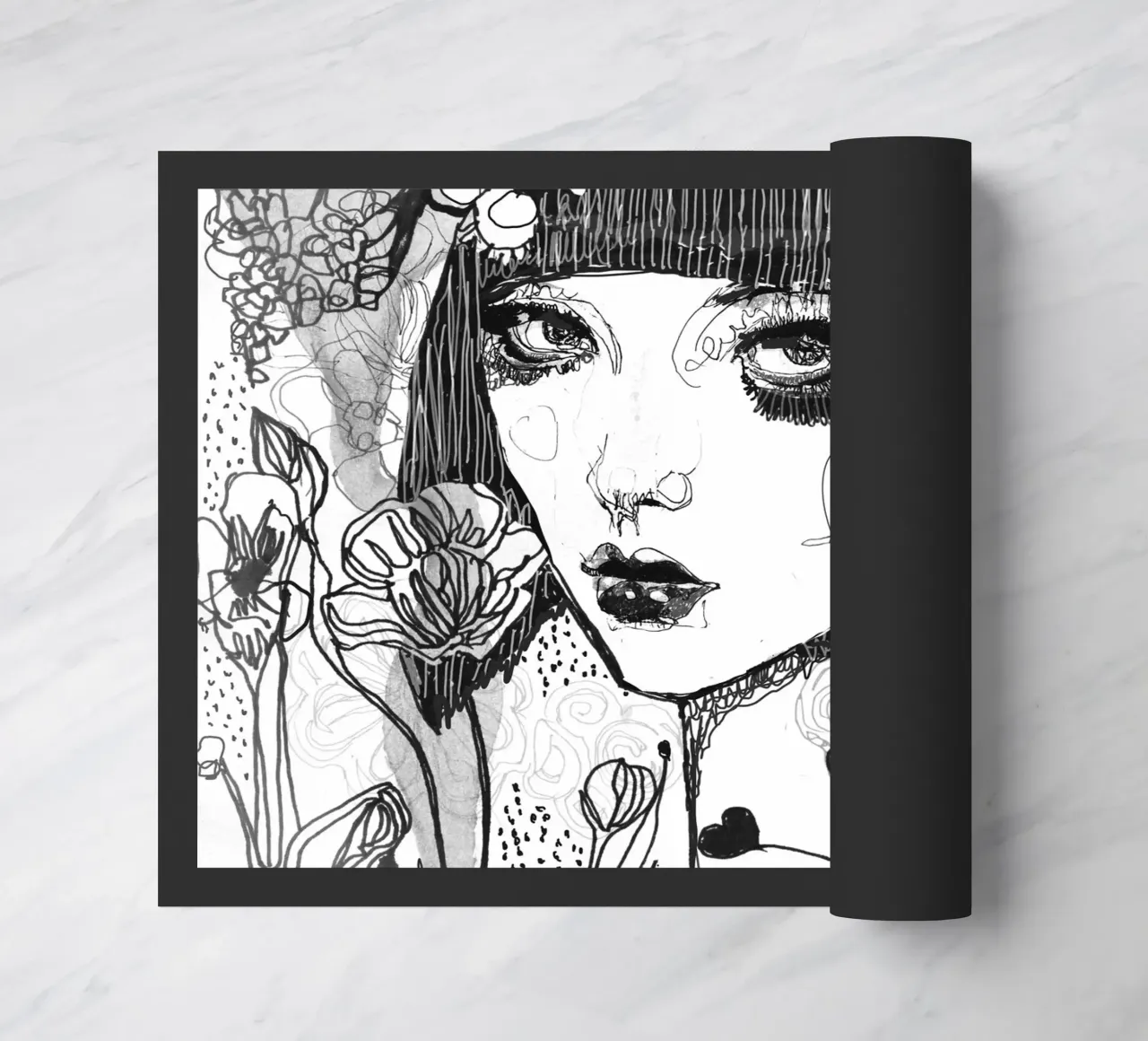 bianco e nero zerbino da k i m