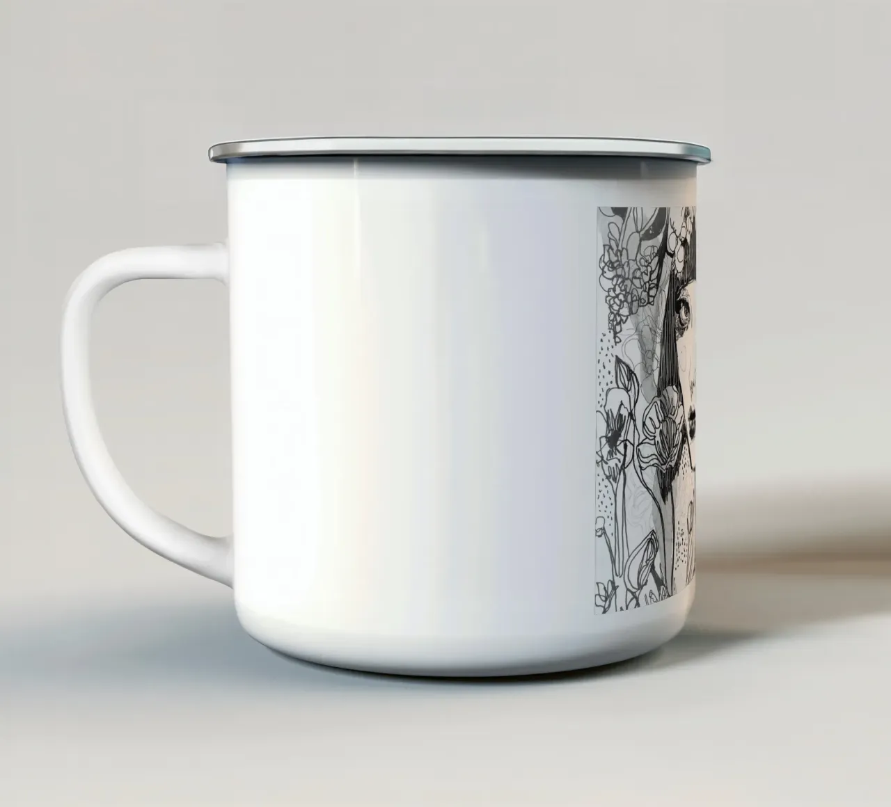 bianco e nero tazza in smalto da k i m
