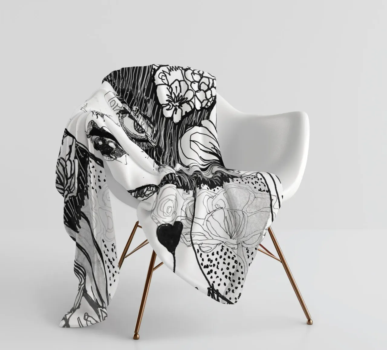 bianco e nero coperta in pile da k i m