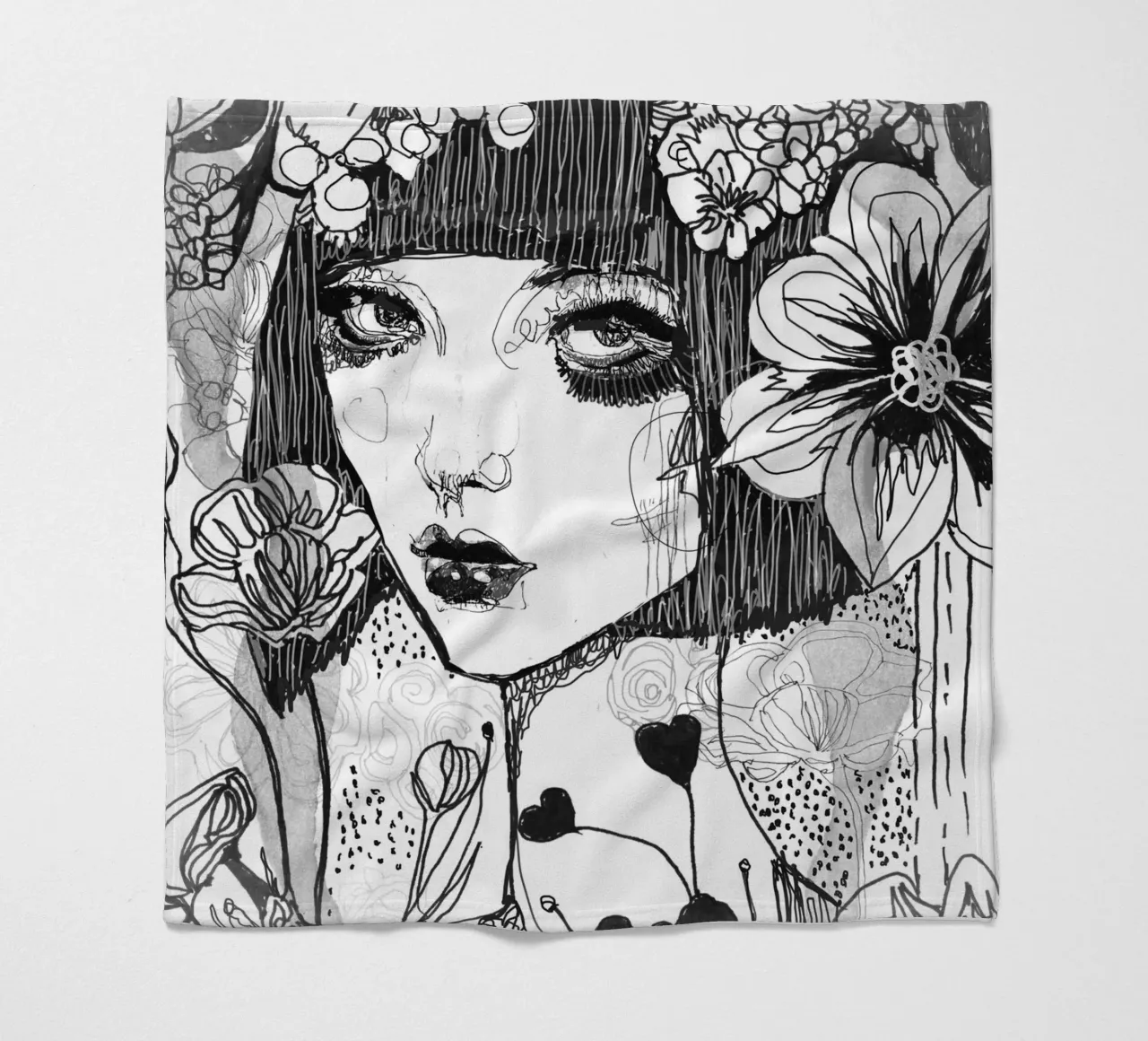 bianco e nero coperta in pile da k i m