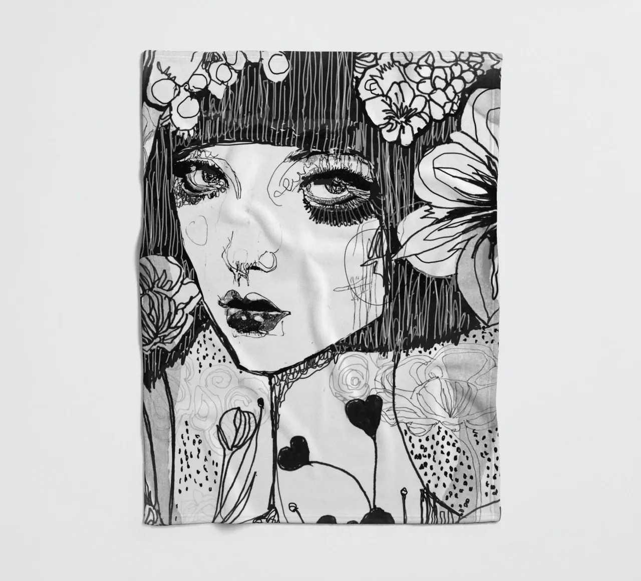 bianco e nero coperta in pile da k i m