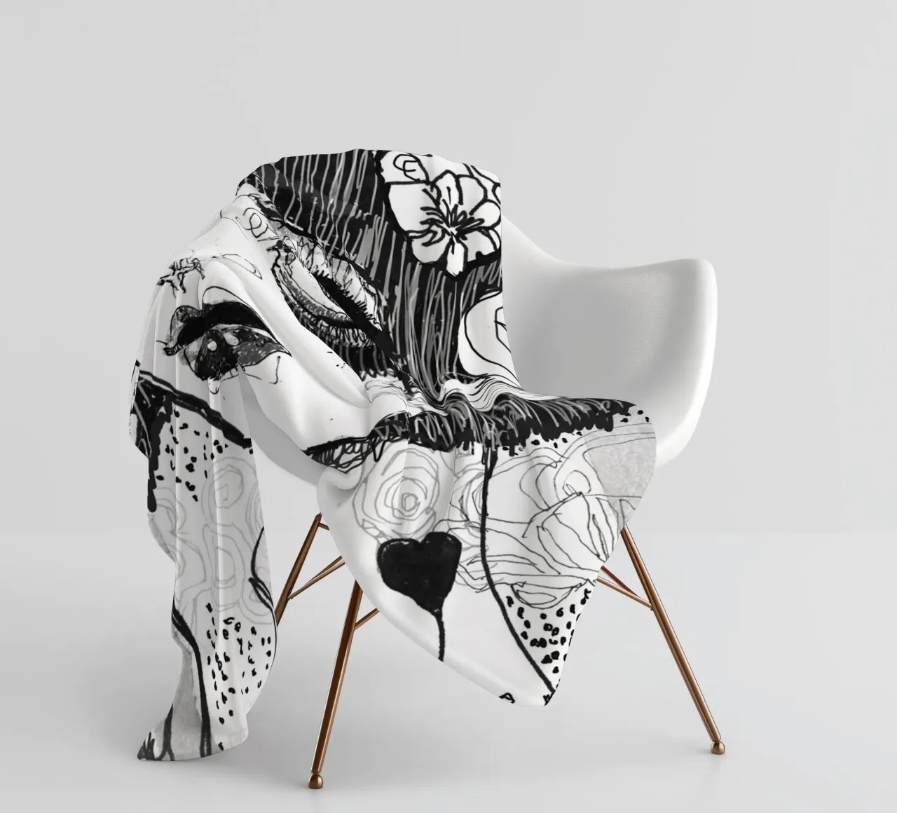 bianco e nero coperta in pile da k i m